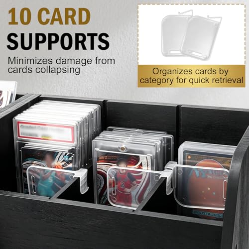 Magnetic Trading Card Display Stand with Storage - Large Black