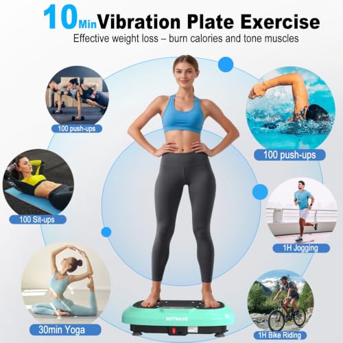 Hotwave Vibration Plate Exercise Machine - Blue Home Gym Body Toning