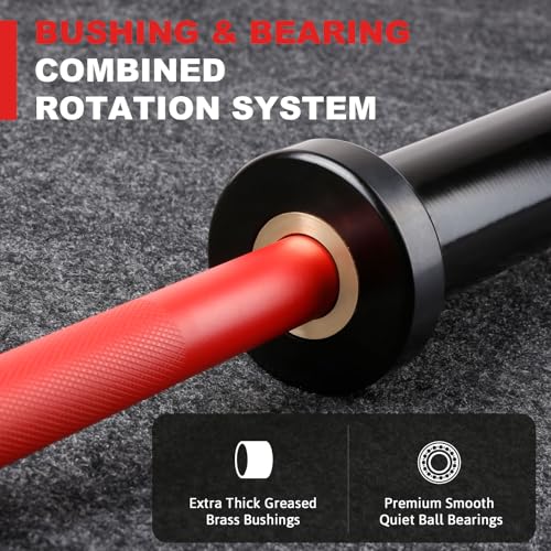 4FT Olympic Barbell for Strength Training - Red & Black Variation