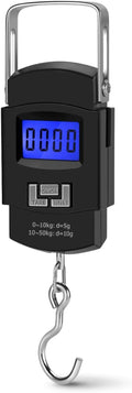 Flexzion Digital Hanging Scale - 110lb/50kg Portable Luggage & Fish Scale with LCD Display, Stainless Steel Hook