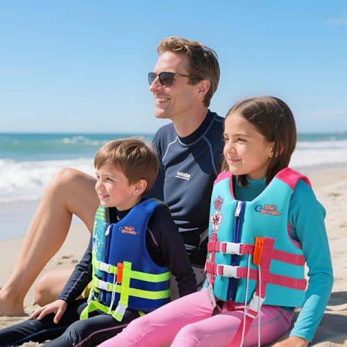 Kids Swimming Vest - Toddler Floatation Jacket for Ages 6-9 Indigo L