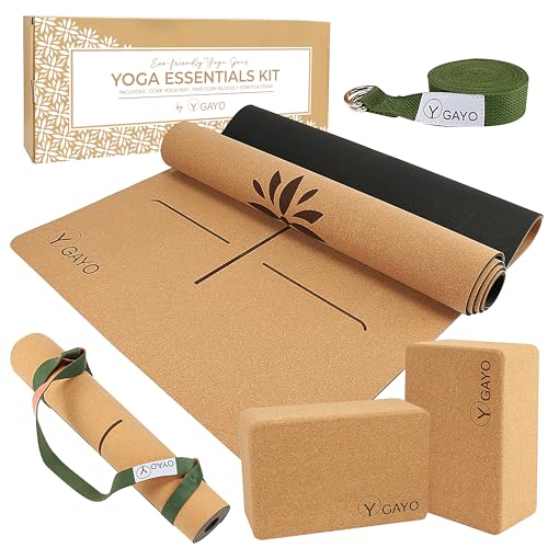 Premium Cork Yoga Mat Set with Blocks & Straps - All-in-One Practice Kit
