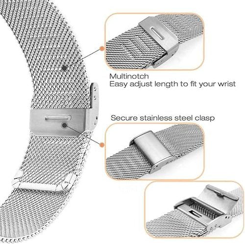 Jieinyin 2-Pack Compatible for iTouch air 5 Metal Smart Watch Bands, Stainless Steel Mesh Watch Bands Wristband Replacement Straps