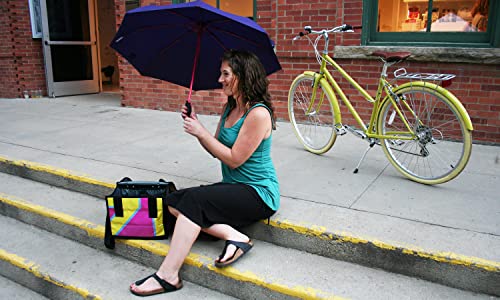 Green Guru Large Multi-Colored Bicycle Pannier Made in USA, Upcycled Vegan Materials