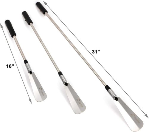 Fanwer Premium Shoe Lifter - Adjustable 16" to 31" Stainless Steel Telescopic Shoe Horn
