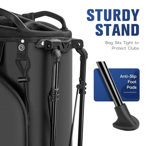 RIOROO 5-Way Golf Stand Bag with Full Dividers Lightweight Rain Cover Cooler
