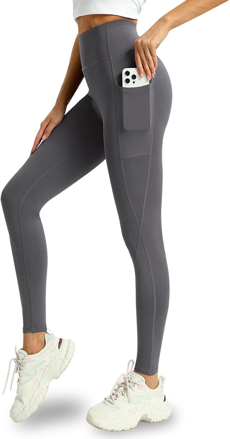 Skiennix Leggings for Women - High Waisted Tummy Control with Pockets | 4 Pack Yoga Pants