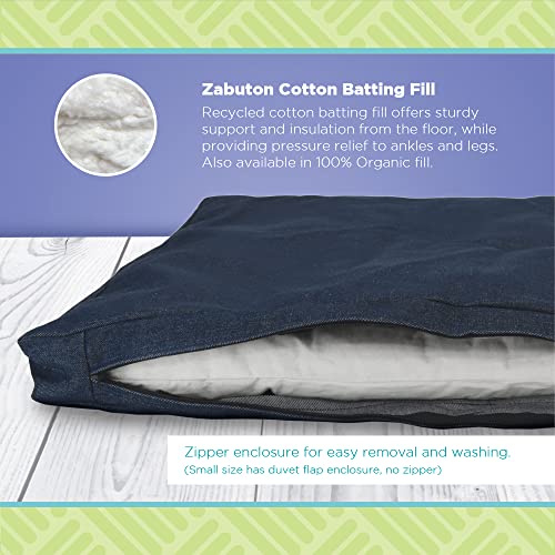 Black 24x24x2 Inch Meditation Zabuton Cushion with Cotton Filling - Ergonomic Support