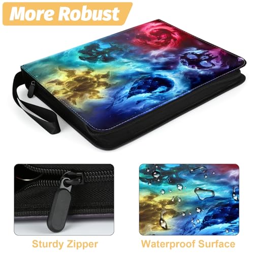 9-Pocket Card Binder Holds 720 Cards - Colorful Patterns Trading Album