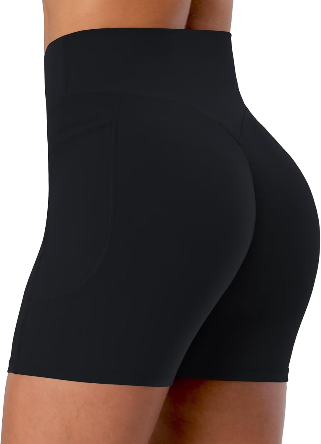 Sunzel Hidden Butt Lifting Biker Shorts - High Waist Tummy Control with Pockets | Women's Yoga Gym Wear