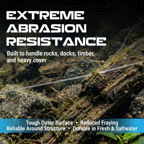 Reaction Tackle 80lb Fluorocarbon Fishing Line 125 Yards Clear Pro Grade Leader or Main