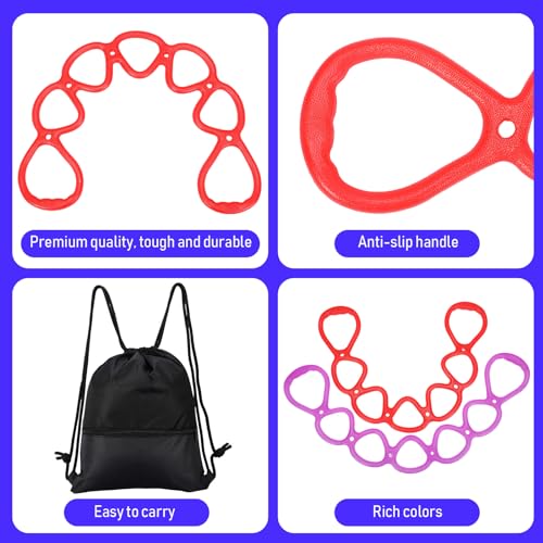 Full Body Resistance Exercise Bands Set with 7 Rings & Carry Bag
