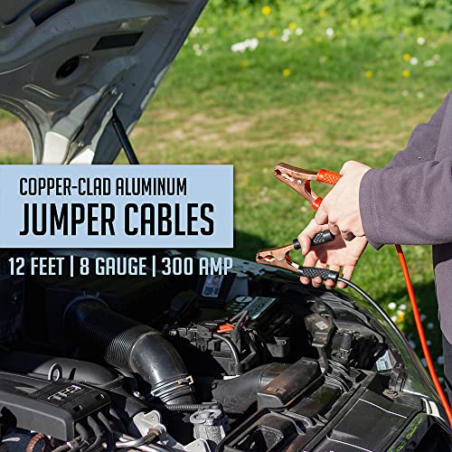 Everlit Emergency Car Kit with Tire Inflator, Jumper Cables & First Aid
