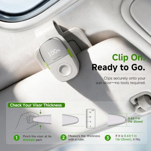 AUGMO Car Visor Charger for Ray-Ban Meta Gen 1, 2 & 3 - White