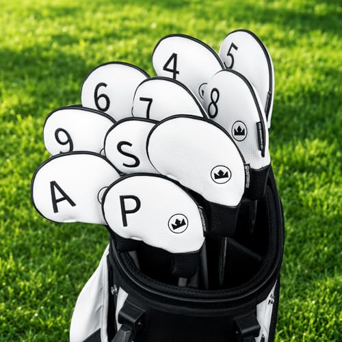 Golf Club Headcovers Set of 10 with Embroidered Numbers and Soft Lining