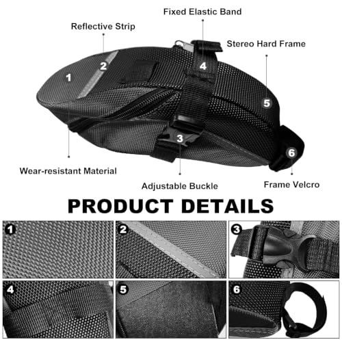 Bike Repair Kit Bike Tool Set with Saddle Bag - Black 15-in-1