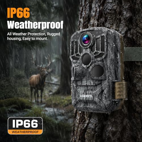 DEATTI 4K Trail Camera with Night Vision, WiFi & Bluetooth, 48MP Wildlife Camera