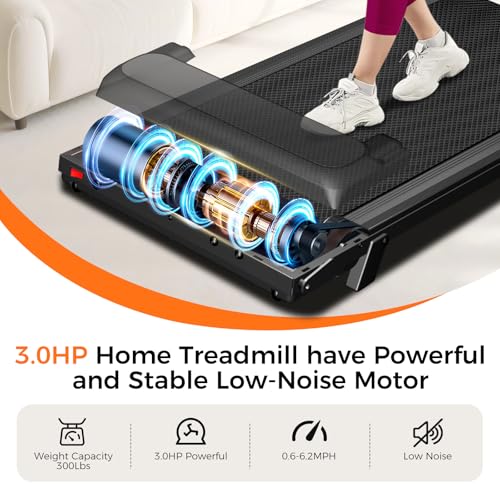 Aiteid Black Treadmill with 12% Incline, 3.0HP Quiet Electric Home Running Machine