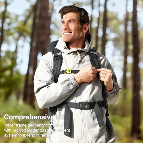 N NEVO RHINO 35L Internal Frame Hiking Backpack with Rain Cover - Black