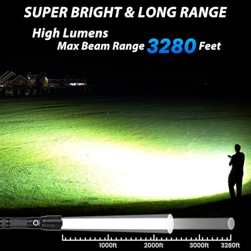 Rechargeable LED Flashlights 2 Pack High Lumens Waterproof Outdoor Light