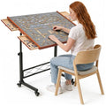 JoyBerri Adjustable Height Gray Jigsaw Puzzle Table with Drawers – All Ages
