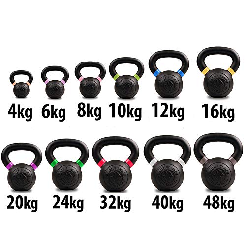 Rage Fitness Powder Coated Kettlebells for strength traininig, conditioning and cross training, Lb and KG Markings, 4 KG