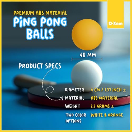 White 50 Pack Professional ABS Table Tennis Balls - 1 & 3 Star Bulk