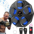 Black TGLLM Music Boxing Machine with Gloves, Wall-Mounted Interactive Punching Trainer for Adults & Kids, 9 Modes & Bluetooth