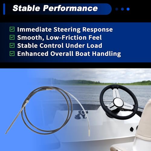 VekAuto 10ft Marine Boat Steering Control Cable M66X10 Black