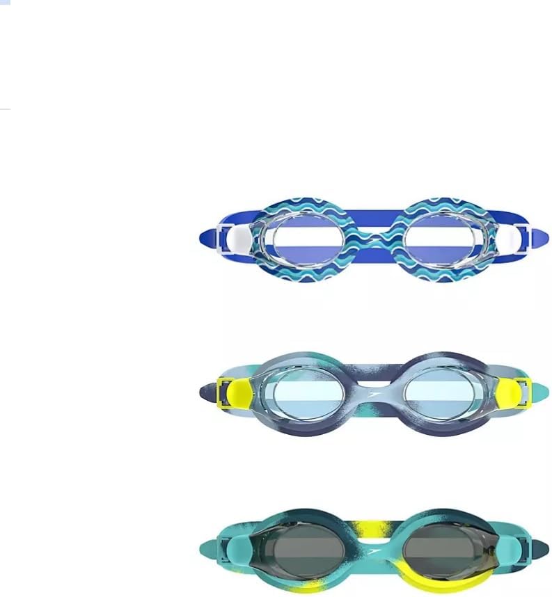Speedo Kids Swim Goggles - 3 Pairs in Blue & Green | Perfect for Ages 3-10