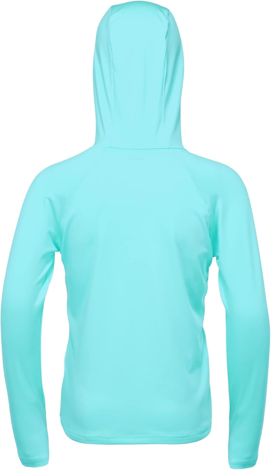 Skiennix Boys Rash Guard Swim Hoodie - UPF 50+ UV Sun Protection Long Sleeve Fishing Shirt | Youth SPF Water Shirt