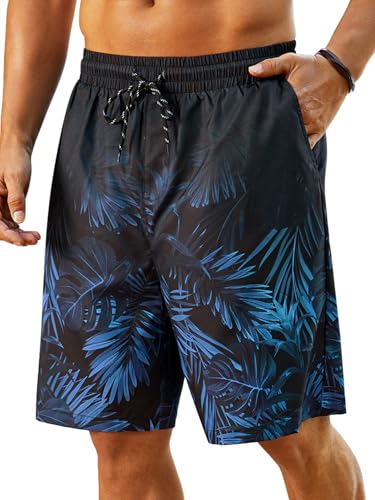 Men's Quick Dry Swim Trunks with Pockets - Hawaiian Beach Board Shorts
