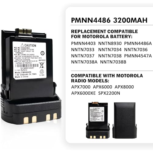 7.4V 3200mAh Li-ion Battery for Two-Way Radios and Walkie Talkies