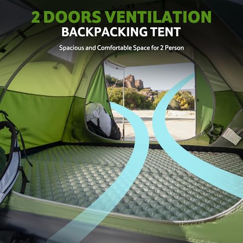 Naturehike Bleik-B 2 Person Camping Tent - Forest Green Lightweight Waterproof Shelter