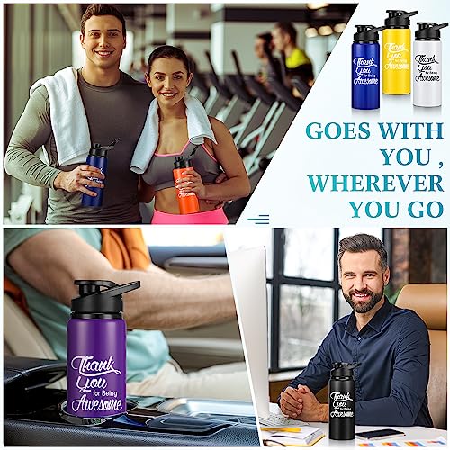 Multicolor Thank You Water Bottles Set - 24 Pack 20oz Reusable Aluminum Staff Gifts