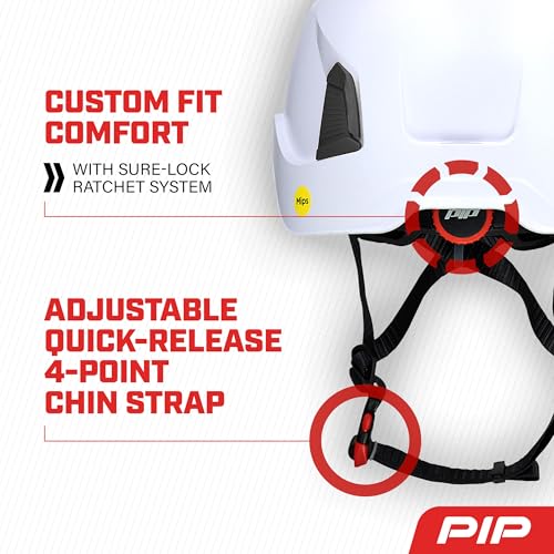 Climbing Helmet with MIPS Technology - Non-Vented EPS Foam Impact Liner - White - Industrial Safety Gear