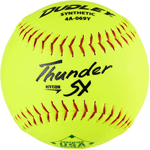 Dudley 12 Inch USASB Slowpitch Softballs - Thunder SY Synthetic Cover, 12 Pack