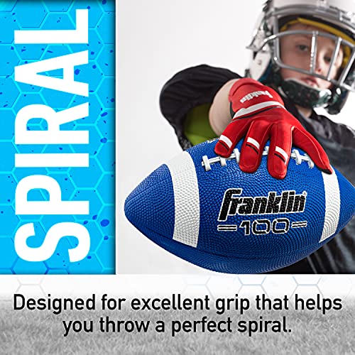 Franklin Kids Grip-Rite 100 Junior Football Blue/White 6 Pack - Youth Size, Durable & Easy Grip