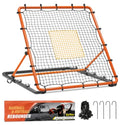 Baseball Rebounder Net - Adjustable Angles 4x4.5 ft Pitchback - Orange