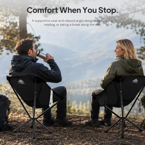 MTRVR Folding Camping Chair with No Assembly, Lightweight Aluminum, Linen Black