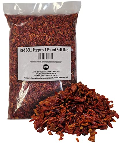 16oz Dehydrated Red Bell Peppers Bulk Bag - Sweet, Crushed & Dried Spice