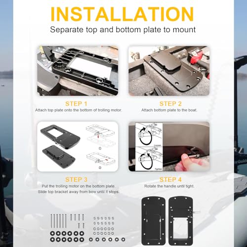 Deargooday Aluminum Quick-Release Mounting Bracket Kit for MotorGuide Xi3 Xi5 Trolling Motors