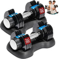 Lifepro Adjustable Dumbbells Black & Blue — Space-Saving Home Gym Weights