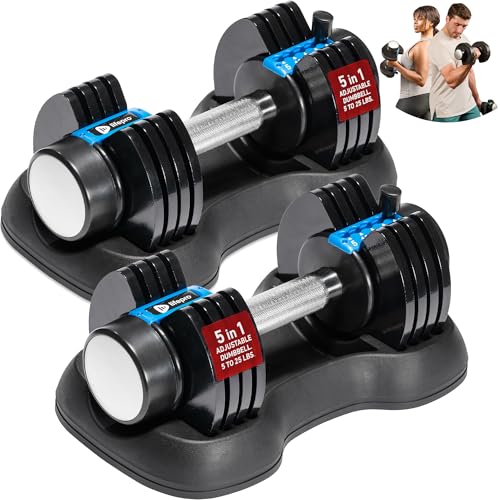 Lifepro Adjustable Dumbbells Black & Blue — Space-Saving Home Gym Weights