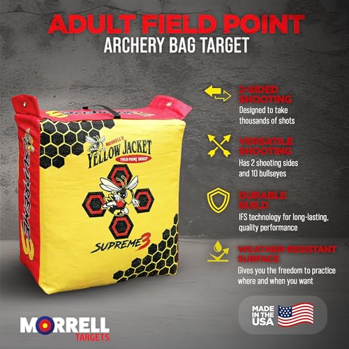 Morrell Yellow Jacket Supreme 3 Archery Target 23x12 Inches - Weatherproof, 54 Layers, 1 Pack