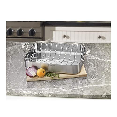 Cuisinart Multiclad Pro 16-Inch Triple Ply Stainless Steel Roasting Pan with Rack – Rectangular w/Rack