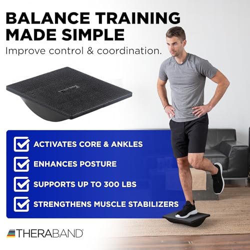 Balance Trainer Rocker Board - Wobble Balance Board for Core & Rehab - Black - Variation of Rocker Board