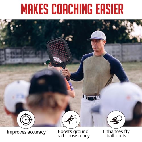 ZEALFEEL Red Fungo Baseball Racket 26 OZ for Fly Balls & Practice