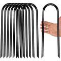 Heavy Duty Ground Stakes for Windproof Tents & Garden Decorations - Black, 8pcs