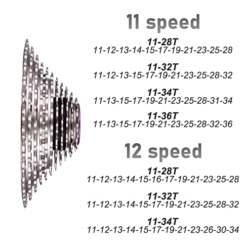 JFOYH Silver 11-Speed Road Bike Cassette 11-36T Compatible with Shimano & Sram HG